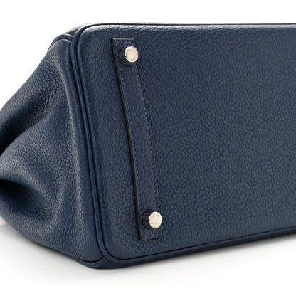 Hermes Taurillon Clemence Birkin 30 Bleu Saphir 9 of 10