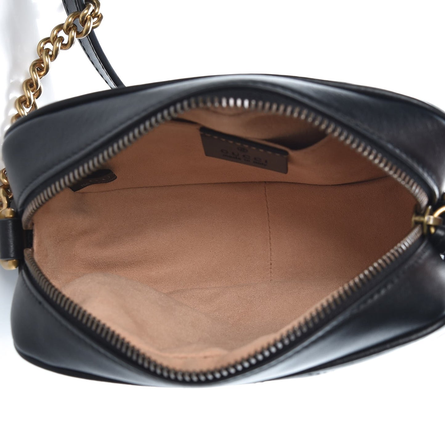 Calfskin Matelasse Mini GG Marmont Chain Shoulder Bag Black