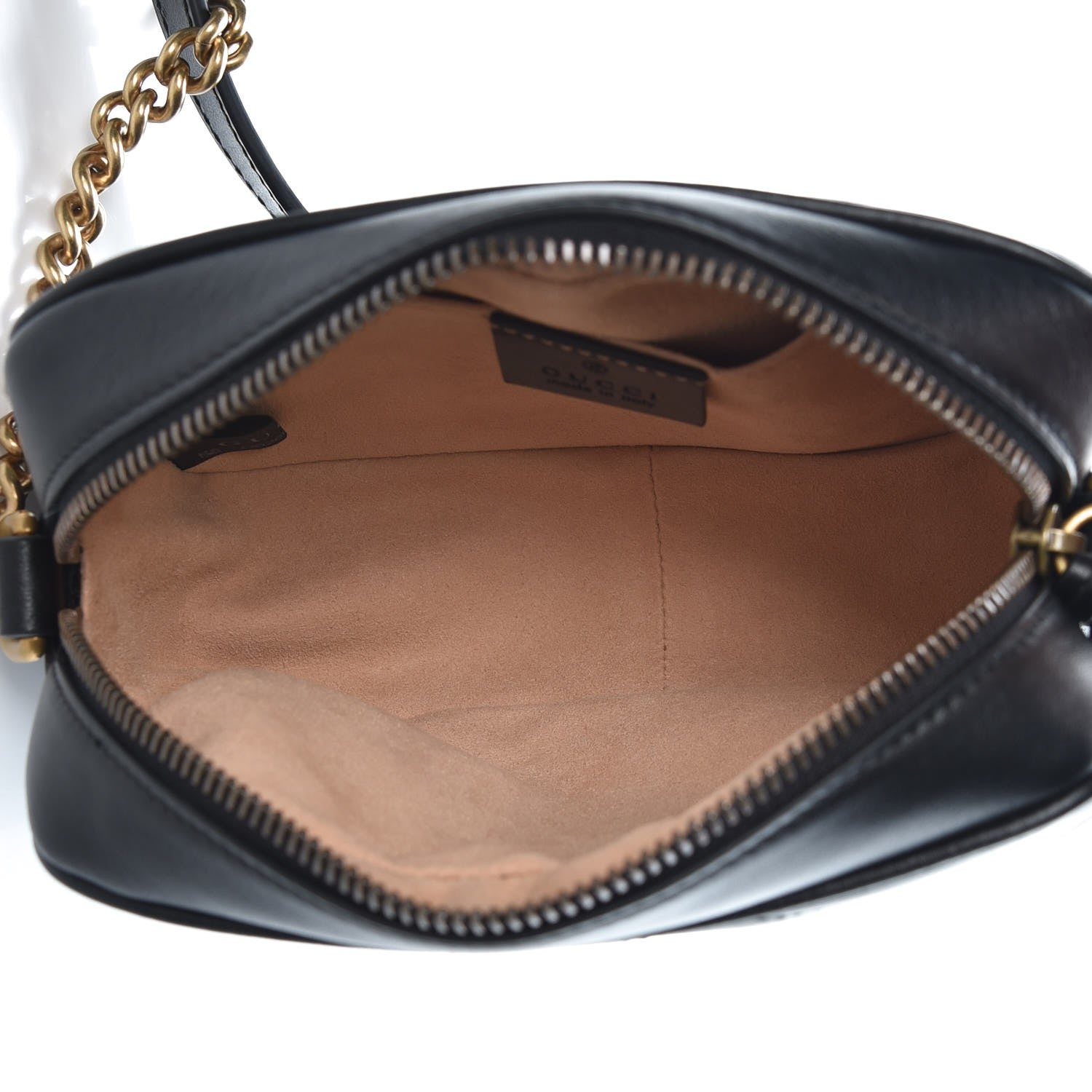 Gucci Calfskin Matelasse Mini GG Marmont Chain Shoulder Bag Black 5 of 8