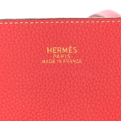 Hermes Taurillon Clemence Double Sens 36 Reversible Tote Rubis Bougainvillea 6 of 16