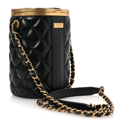 Chanel Lambskin Quilted Crown Box Bag Black 2 of 10