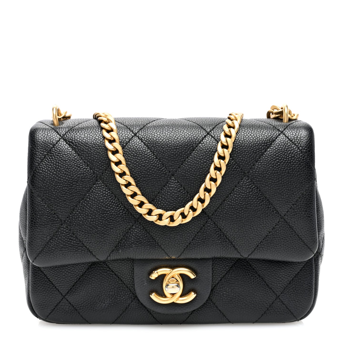 Caviar Quilted Mini Sweetheart Flap Black