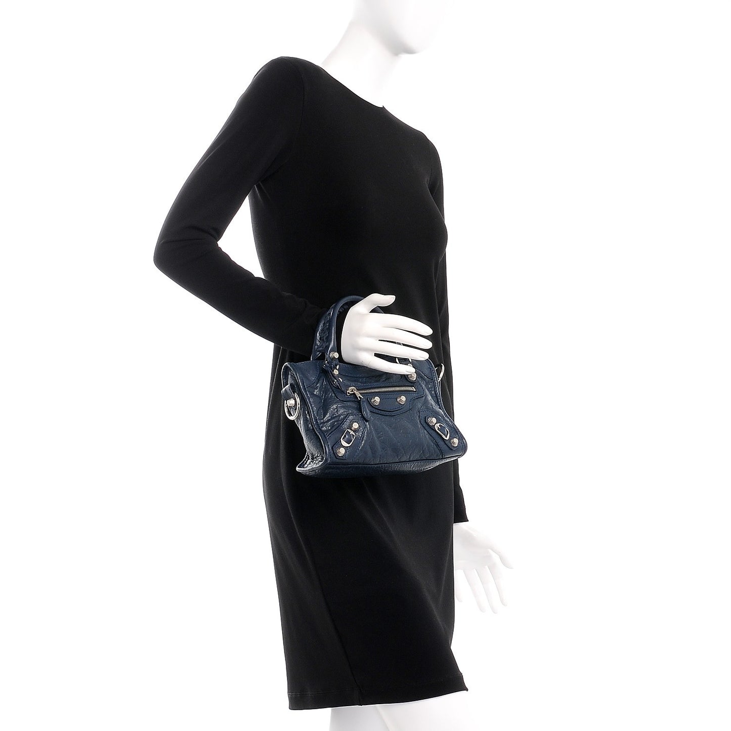Agneau Giant 12 Silver Hardware Mini City Bleu Obscur