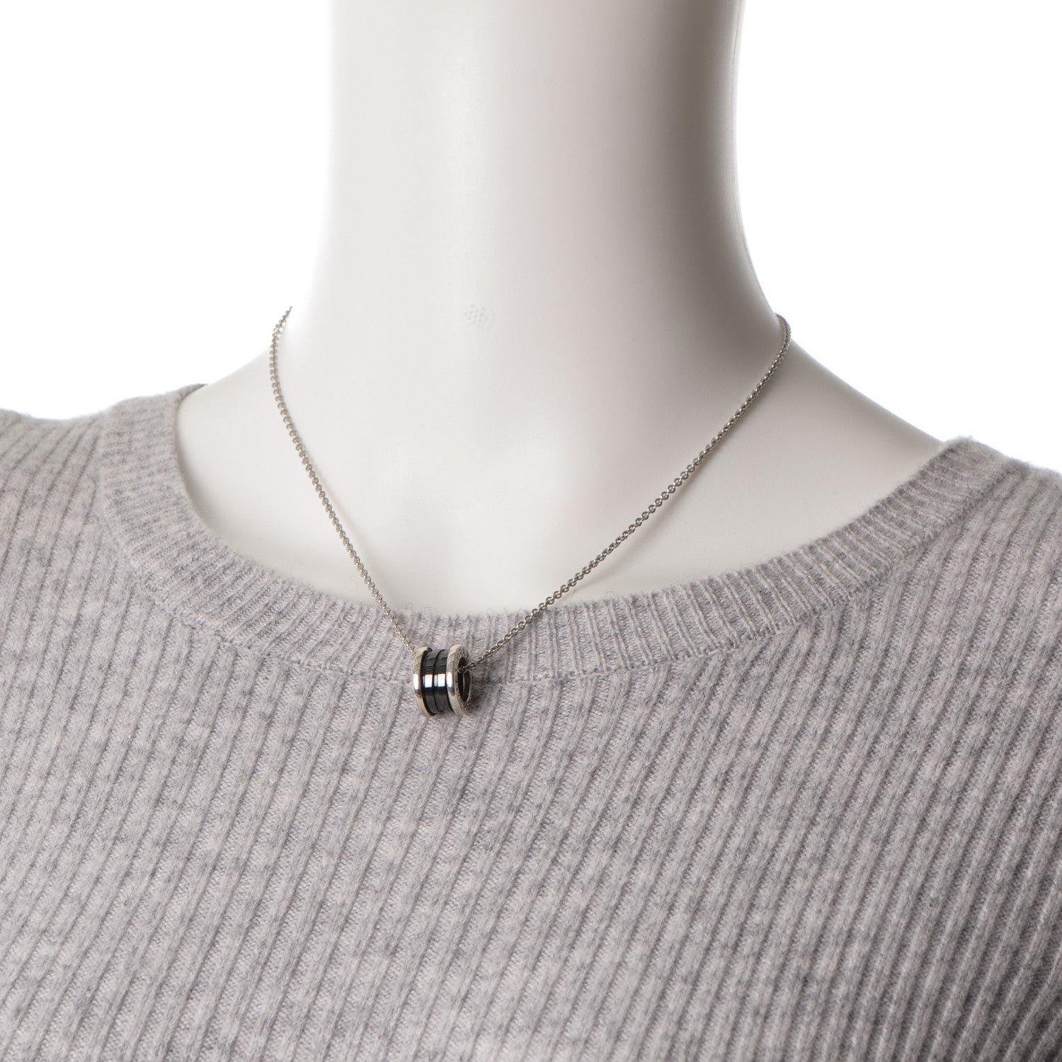 Bulgari Sterling Silver Ceramic Save The Children Pendant Necklace 2 of 4