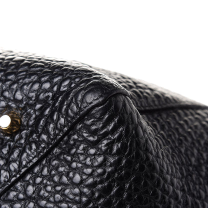 Burberry Signature Grain Calfskin Check Embossed Small Canterbury Tote Black 10 of 14