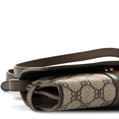 Gucci X BALENCIAGA BB Monogram Web Ophidia Crossbody Wallet Beige New Acero 7 of 9