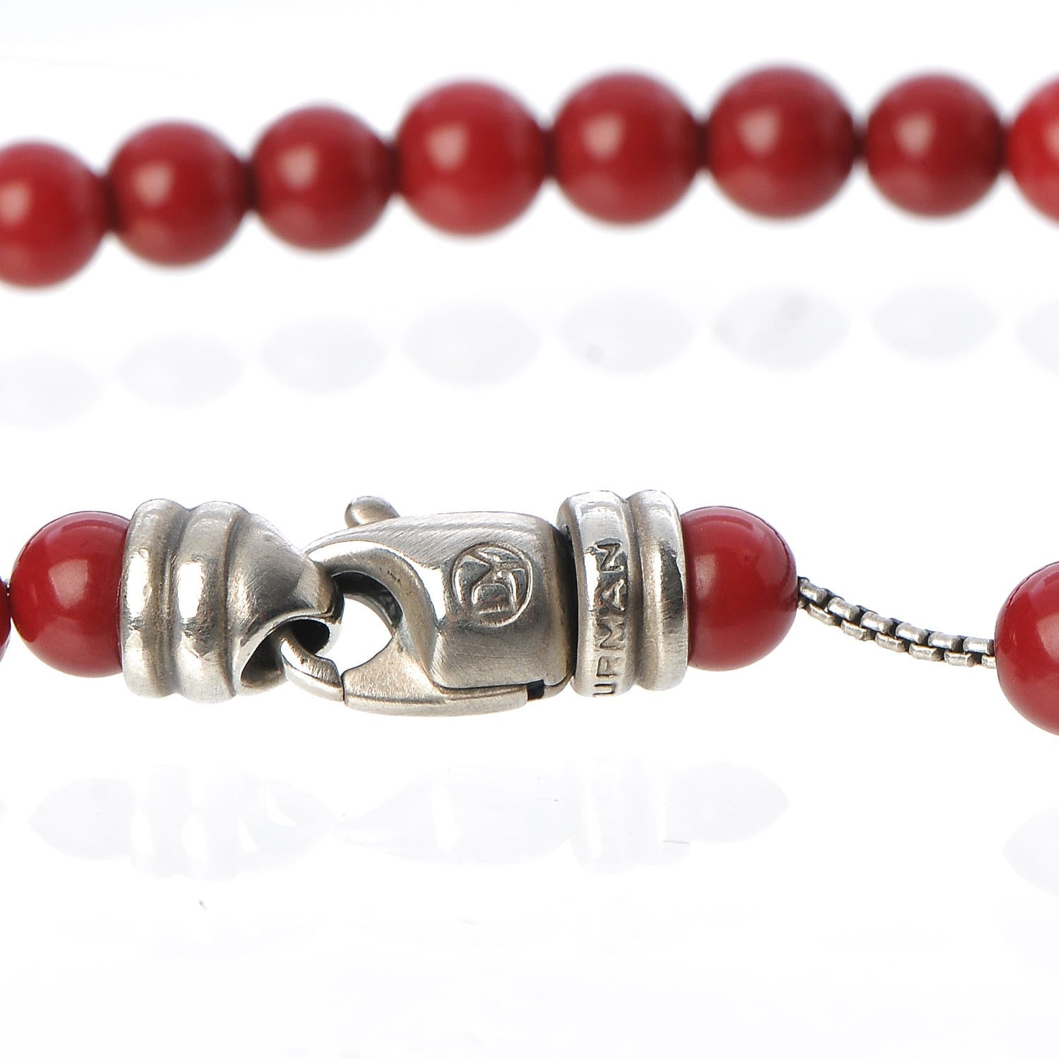 David Yurman Sterling Silver Carnelian 6mm Spiritual Beads Bracelet 5 of 5