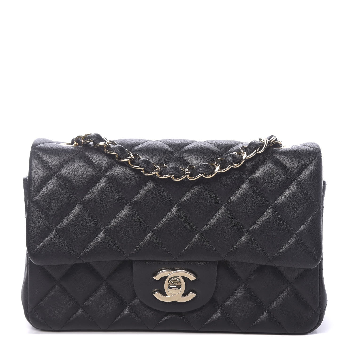 Chanel Lambskin Quilted Mini Rectangular Flap Black 1 of 17