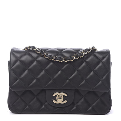 Chanel Lambskin Quilted Mini Rectangular Flap Black 1 of 17