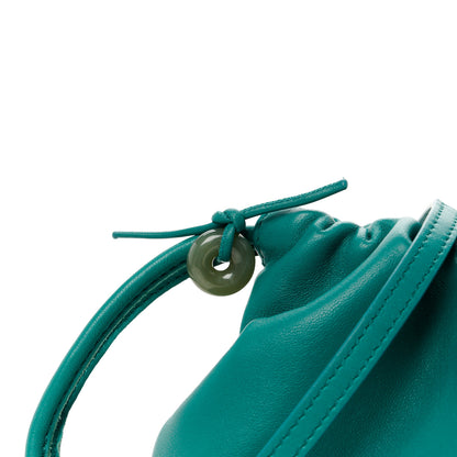 Loewe Mellow Nappa Lambskin Jade Mini Flamenco Knot Clutch Emerald Green 12 of 12