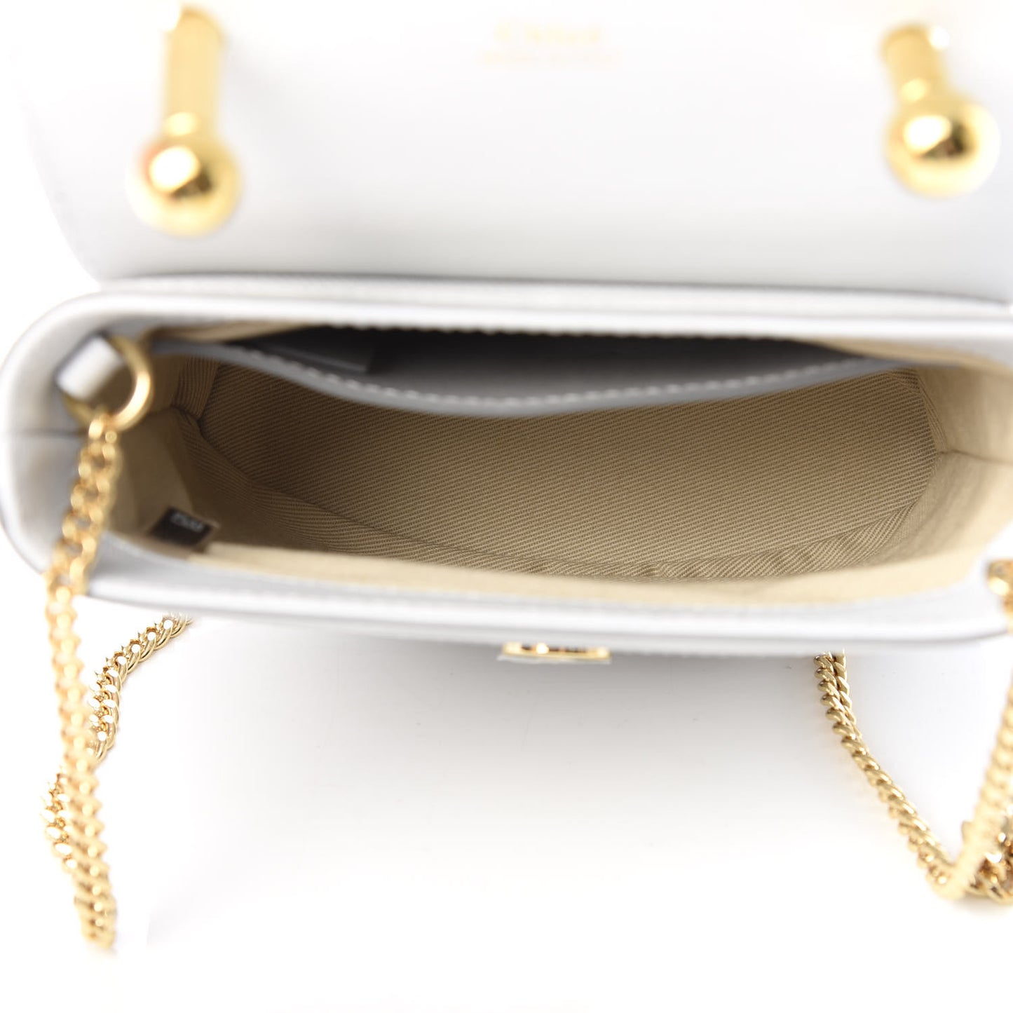 Calfskin Lizard Embossed Small Aby Lock Light Cloud