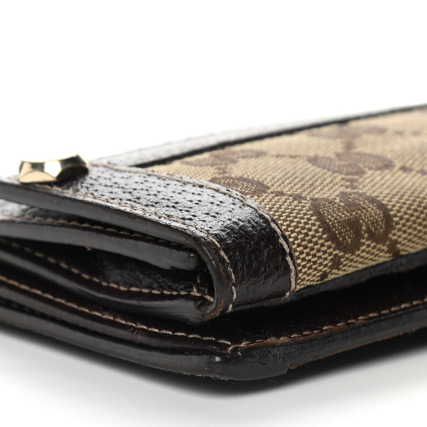 Crystal Monogram Continental Charmy Wallet Brown