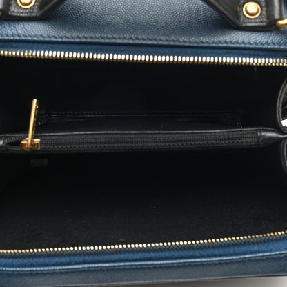 Chanel Caviar Quilted Medium CC Filigree Vanity Case Navy Black 5 of 10