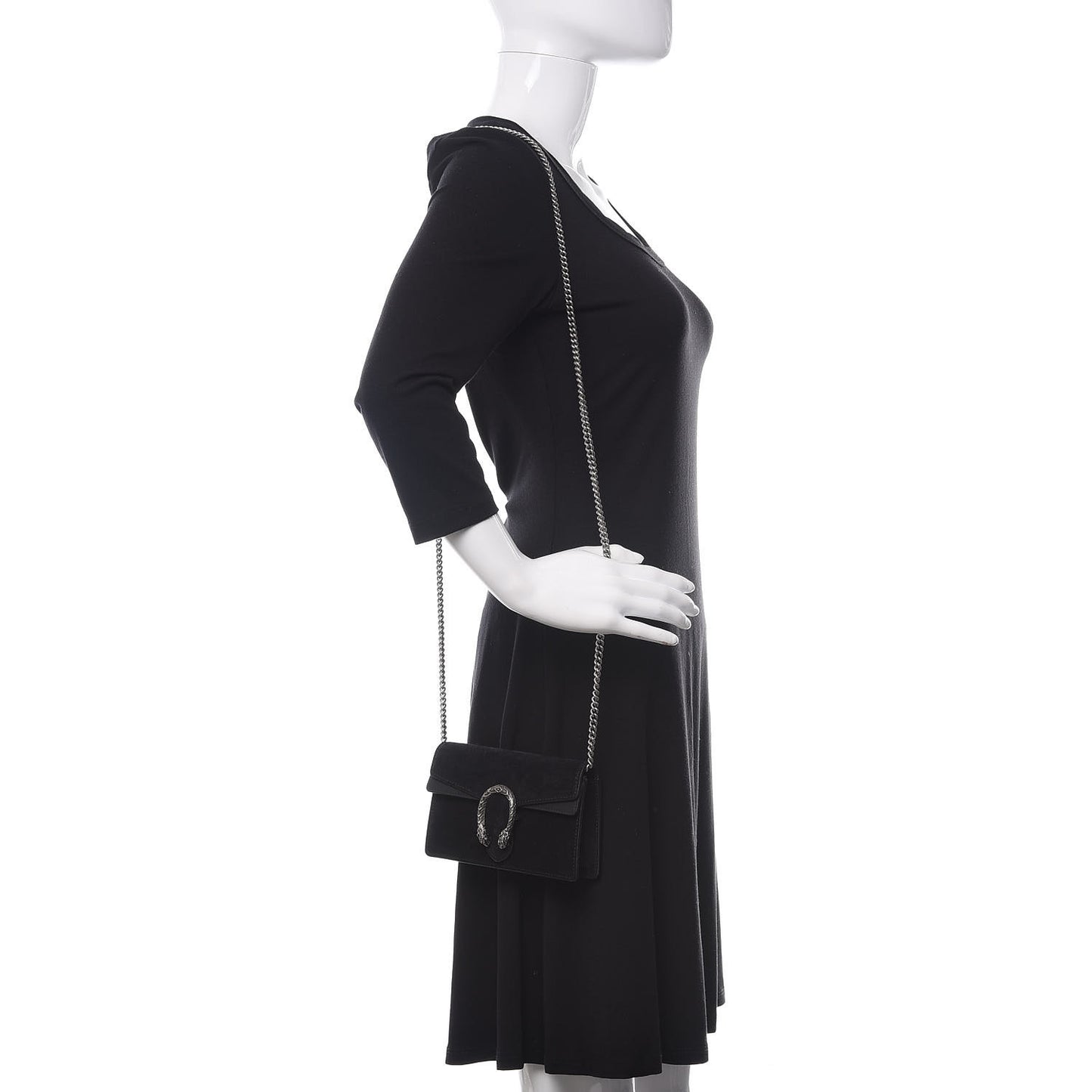 Suede Super Mini Dionysus Shoulder Bag Black
