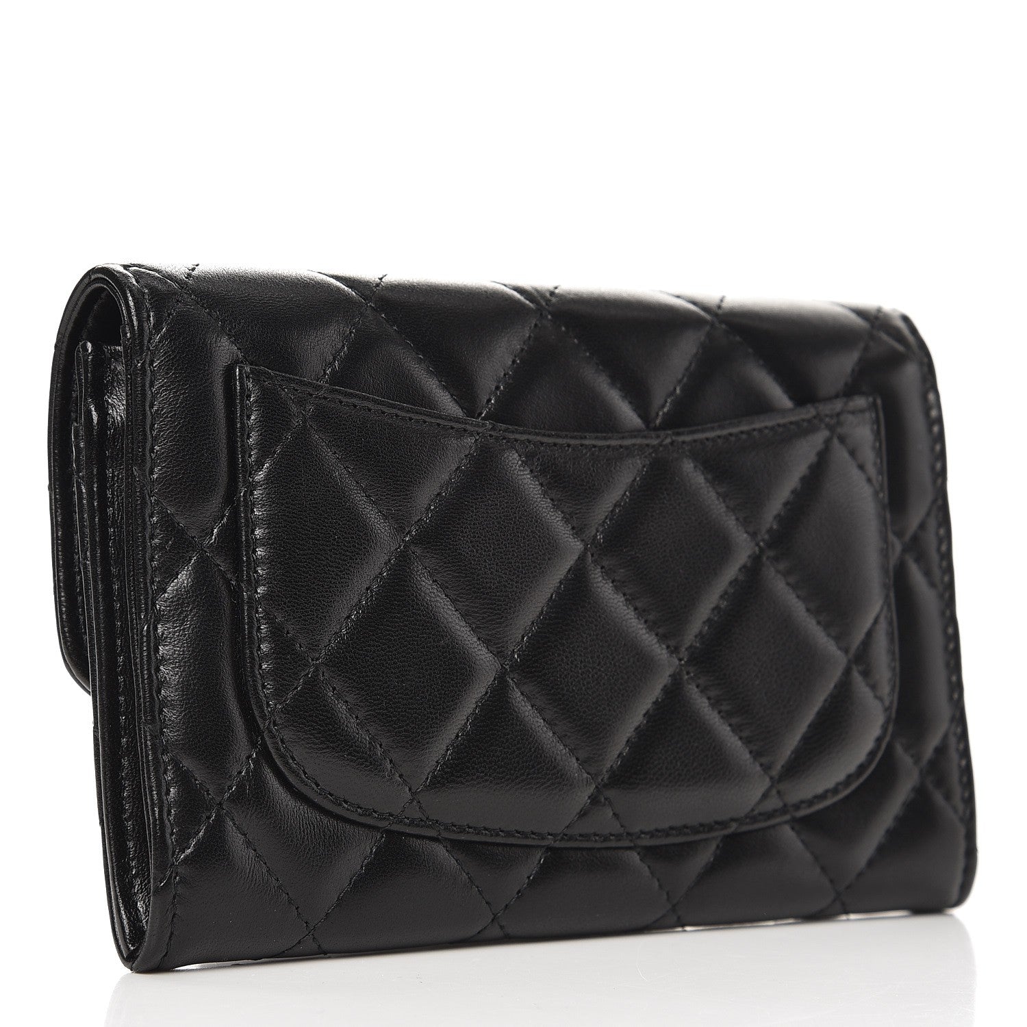 Chanel Lambskin Quilted Small Flap Wallet Black 3 of 10