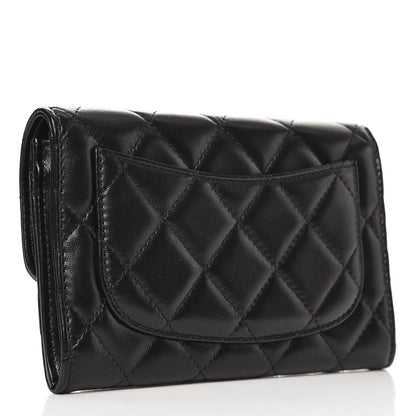 Chanel Lambskin Quilted Small Flap Wallet Black 3 of 10