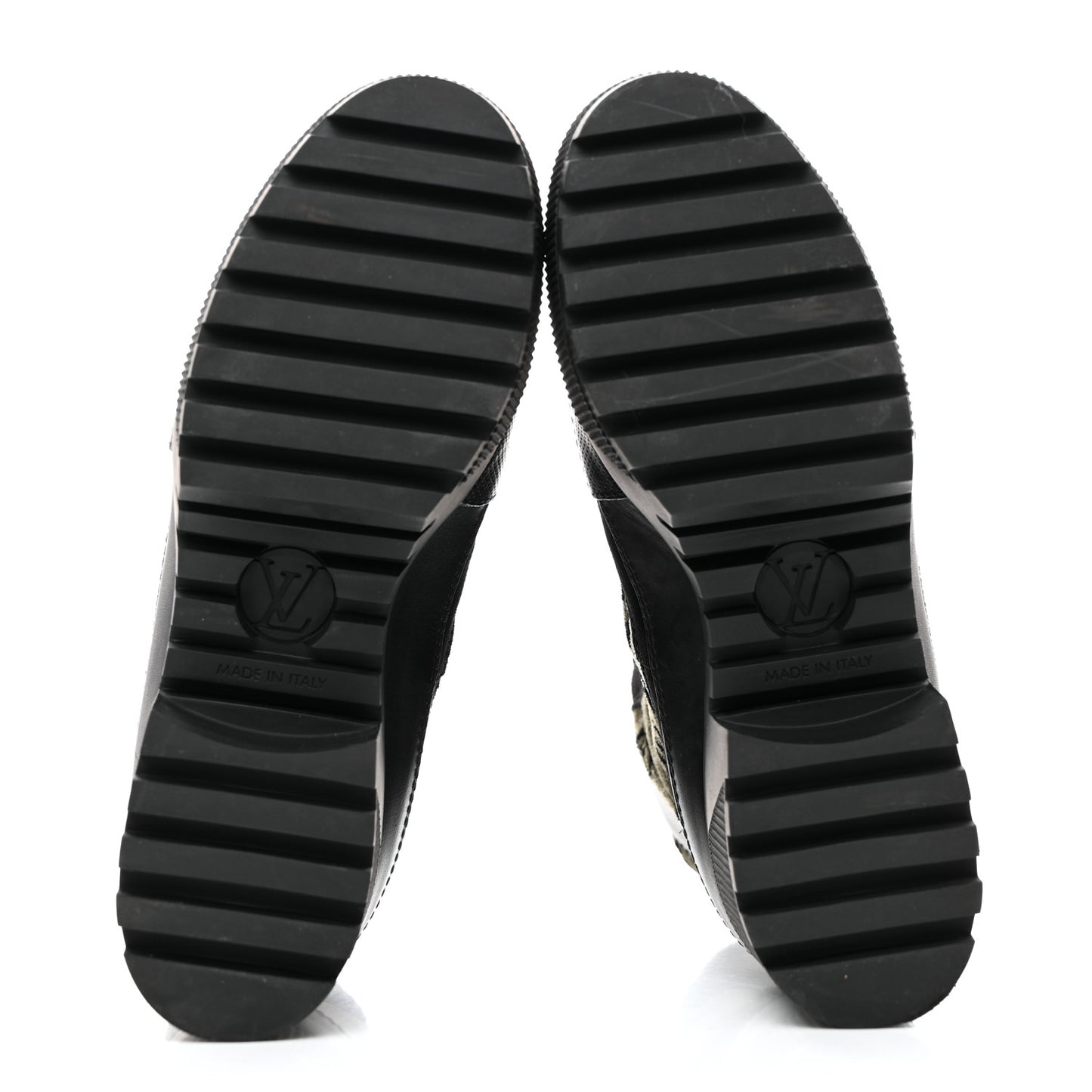 Velvet Calfskin Monogram Laureate Platform Desert Boots 37 Black Green