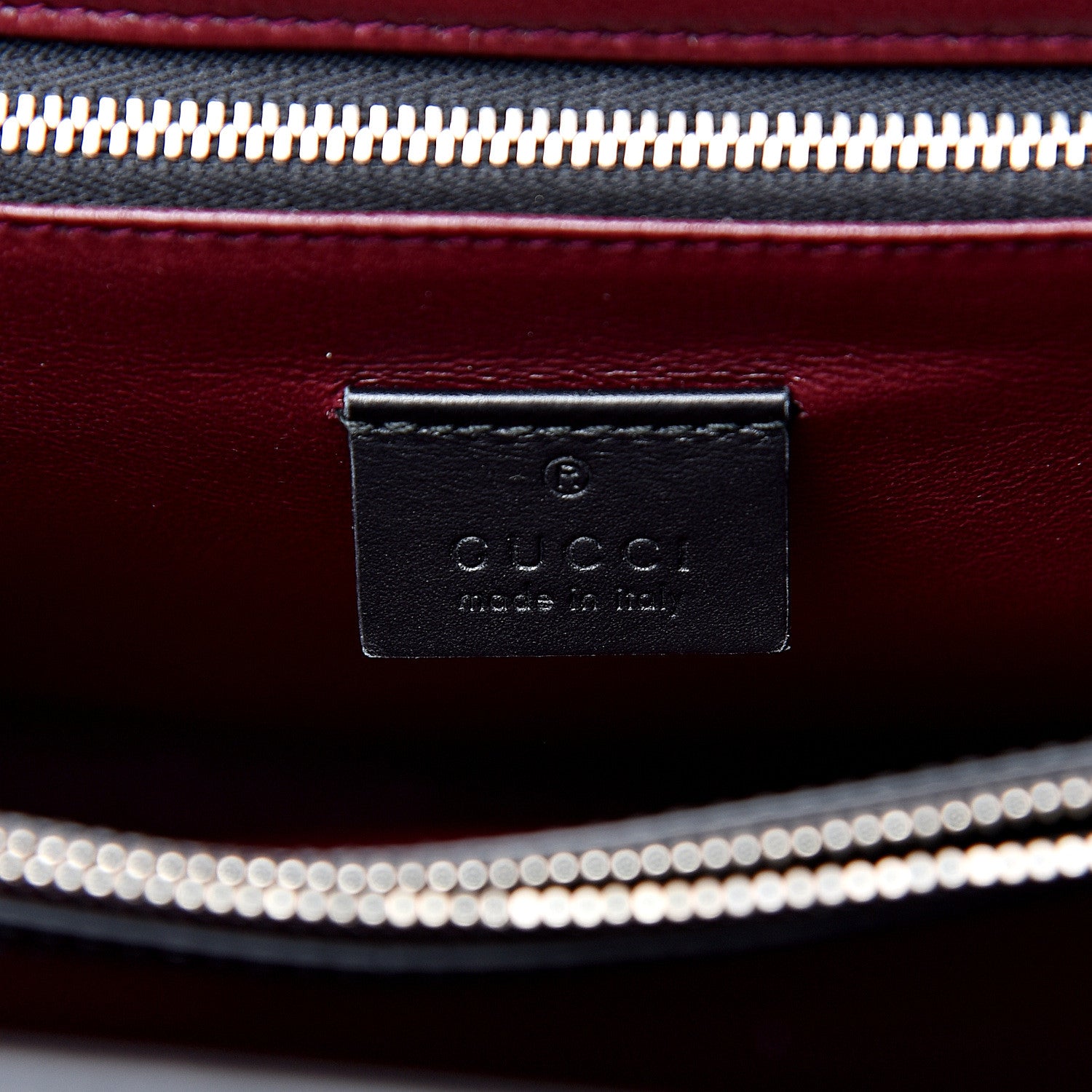 Gucci Smooth Calfskin Diagonal Striped Medium Zumi Top Handle Bag Black Beige 6 of 12
