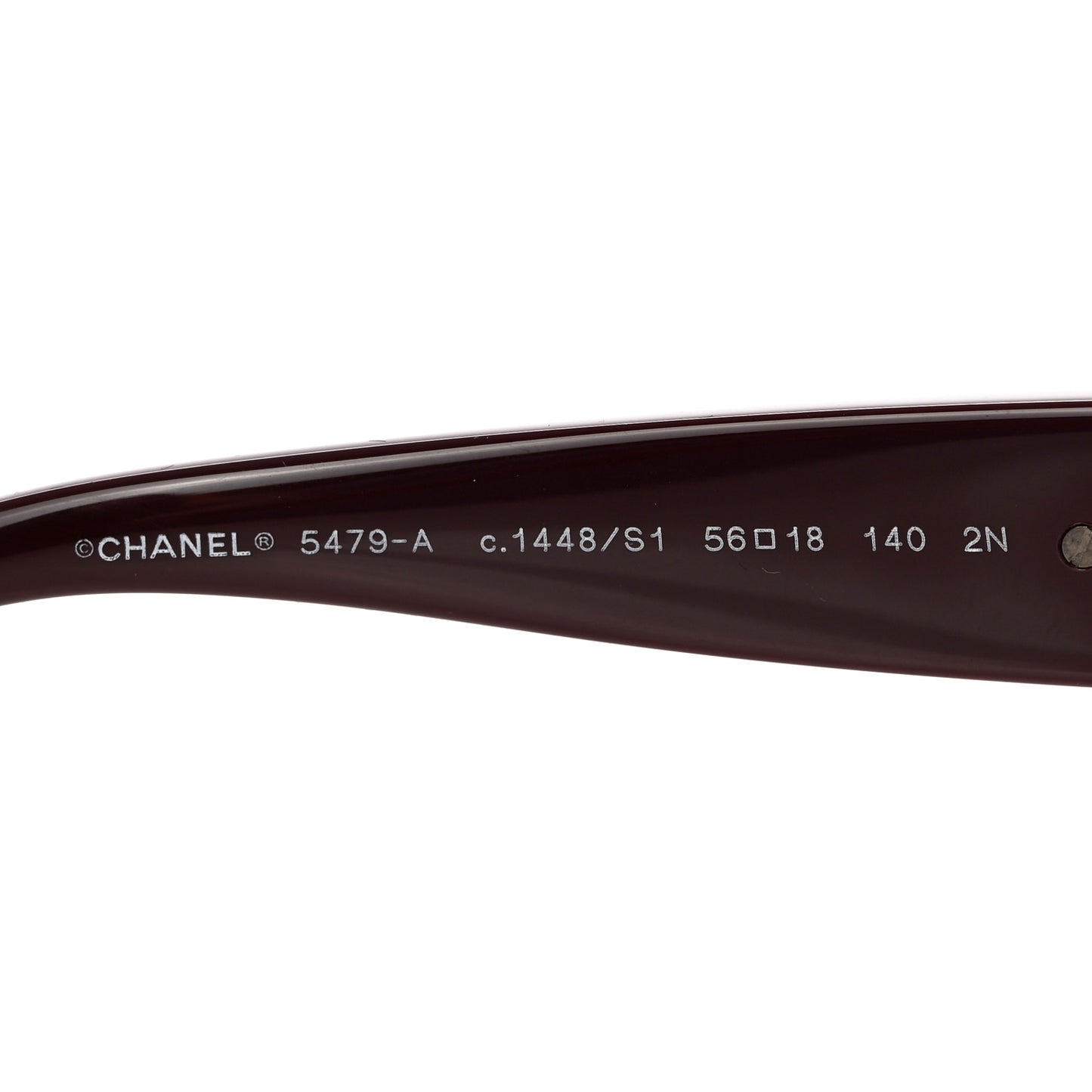 Acetate Charms Pearl Square Sunglasses 5479-A Burgundy