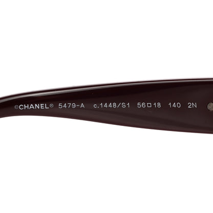 Chanel Acetate Charms Pearl Square Sunglasses 5479-A Burgundy 6 of 8