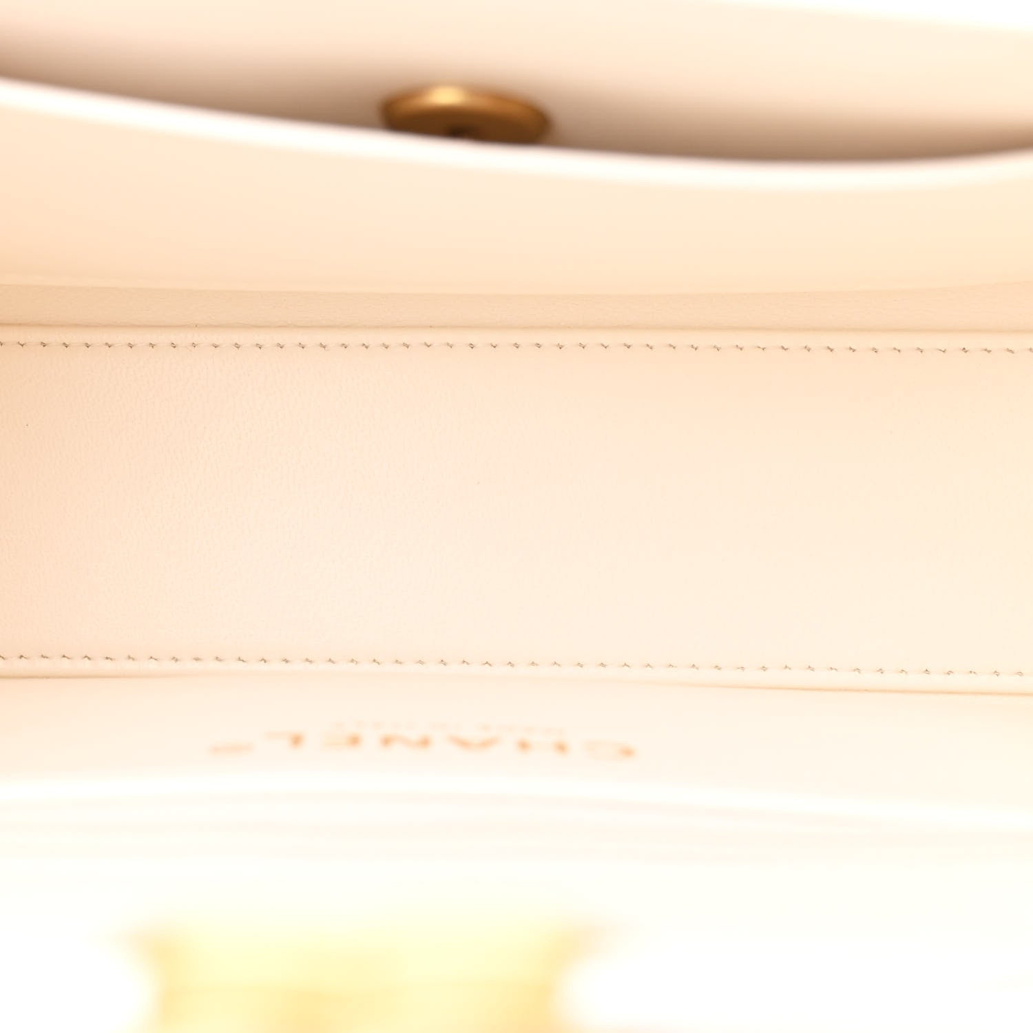Chanel Shiny Aged Calfskin Quilted Nano Kelly Shopper White 5 of 11