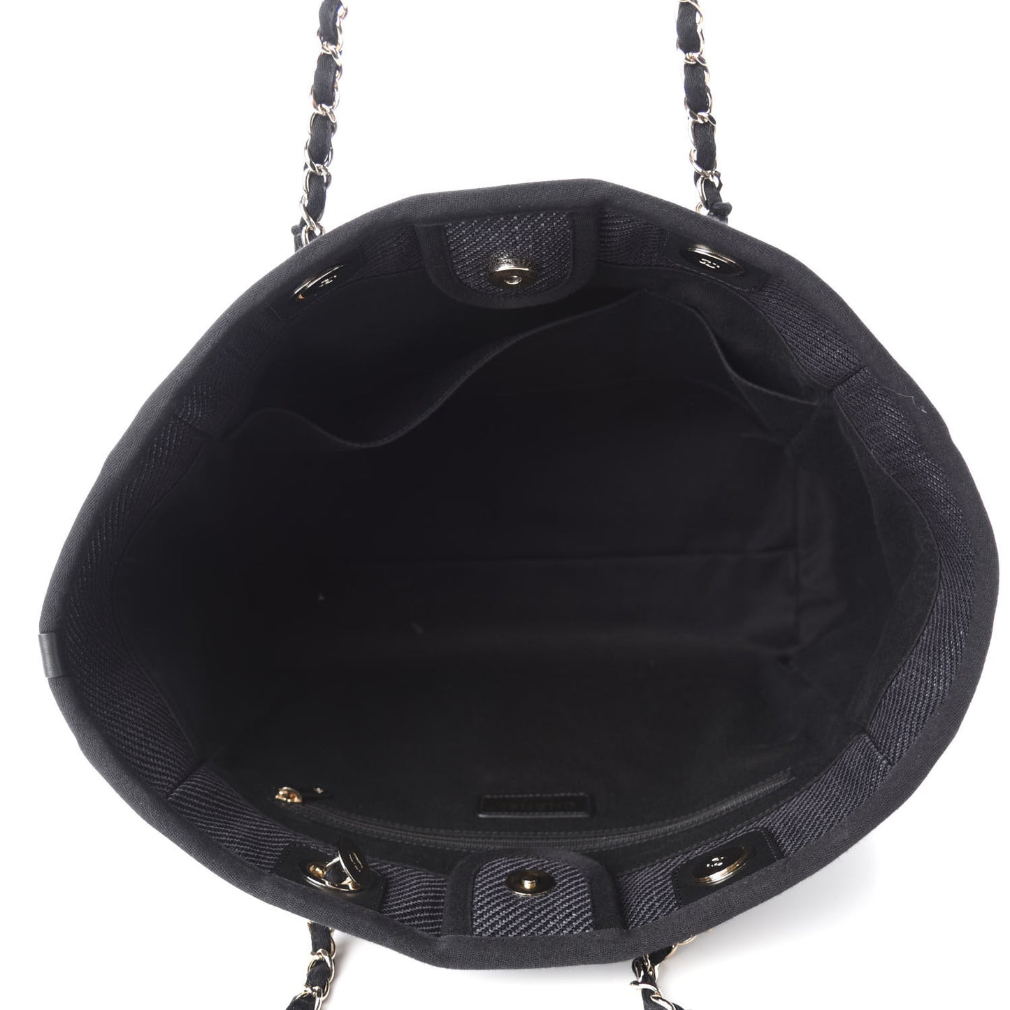 Mixed Fibers Calfskin Small Deauville Tote Black
