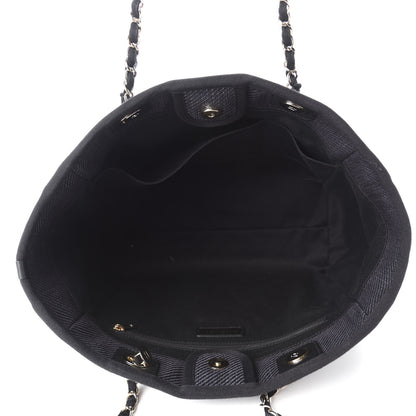 Chanel Mixed Fibers Calfskin Small Deauville Tote Black 5 of 11