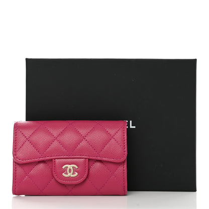 Chanel Caviar Quilted Flap Card Holder Wallet Pink 9 of 9
