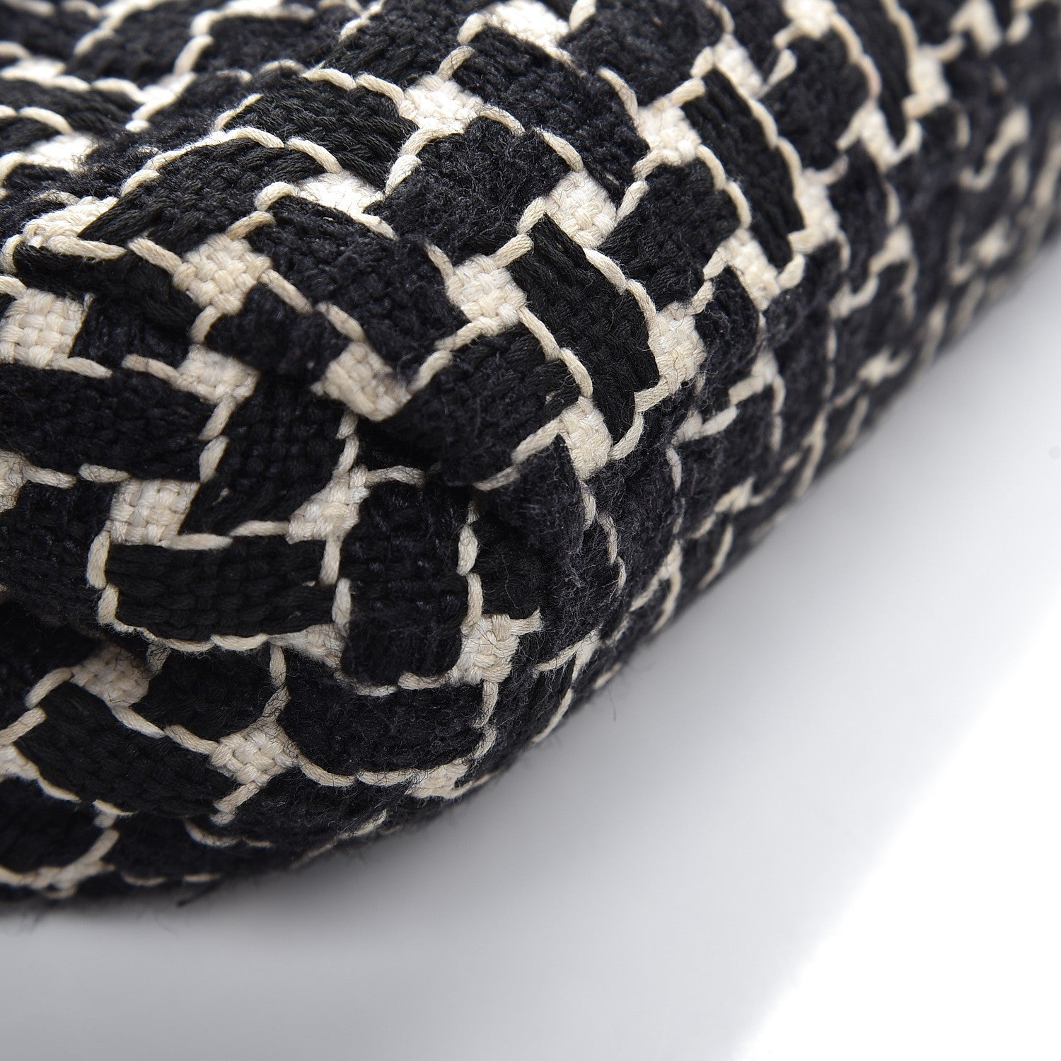 Chanel Tweed Calfskin Woven Single Flap Black Beige 10 of 12