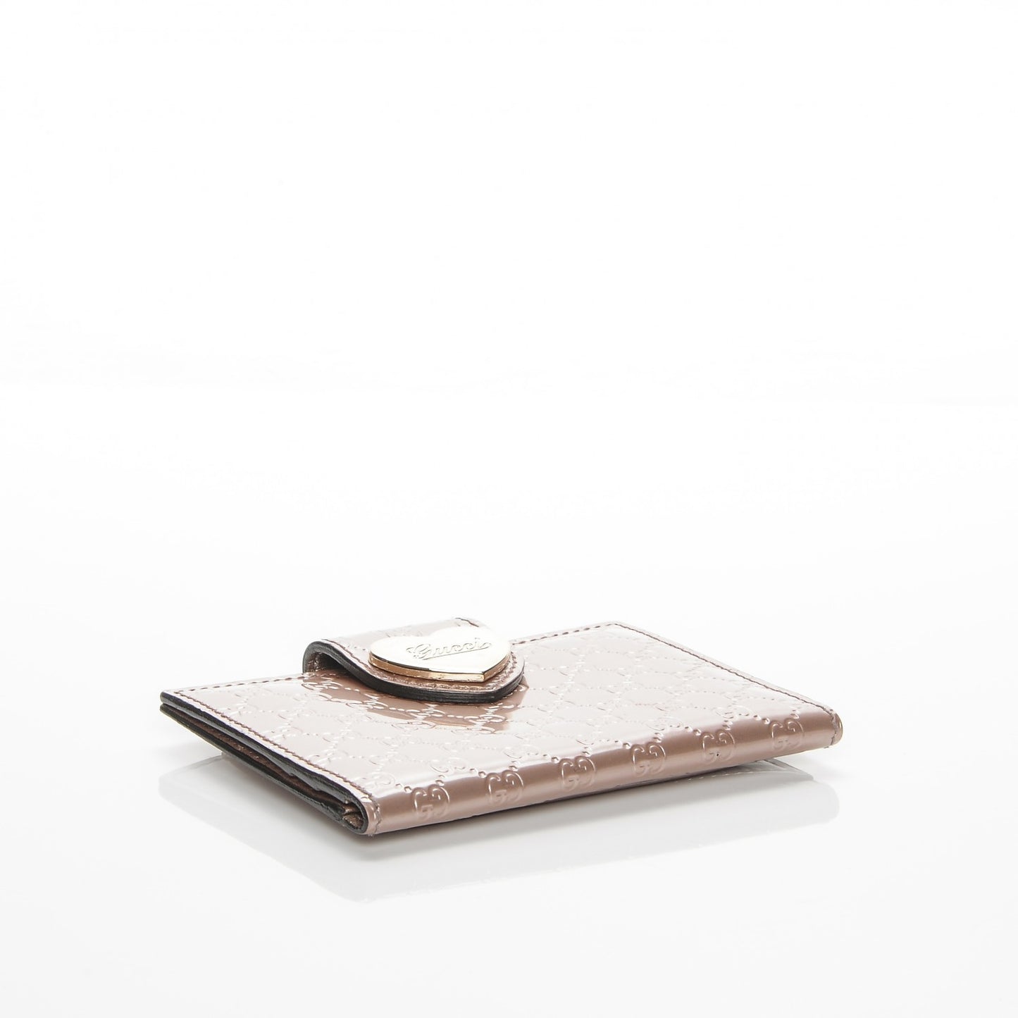 Metallic Microguccissima Heart Travel Wallet Pink