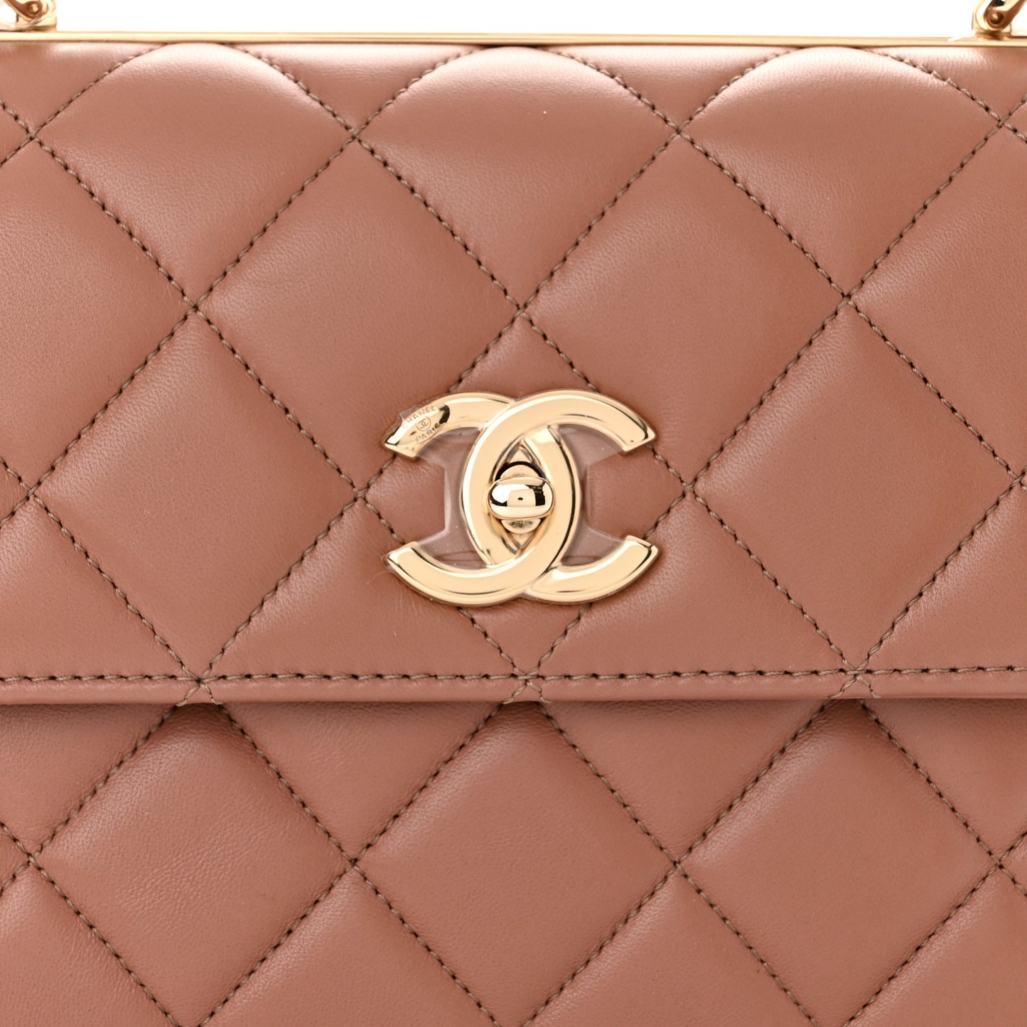 Lambskin Quilted Small Trendy CC Dual Handle Flap Bag Brown