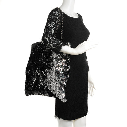 Chanel Sequin Summer Night Drawstring Tote Black 2 of 25