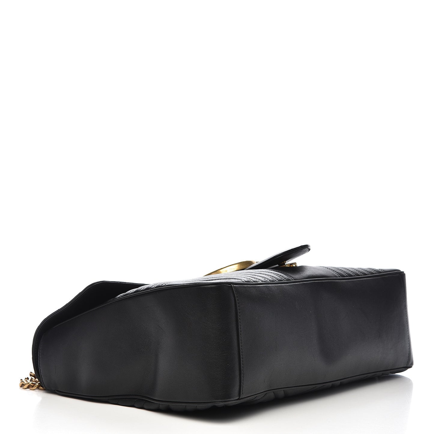 Calfskin Matelasse Maxi GG Marmont Top Handle Shoulder Bag Black