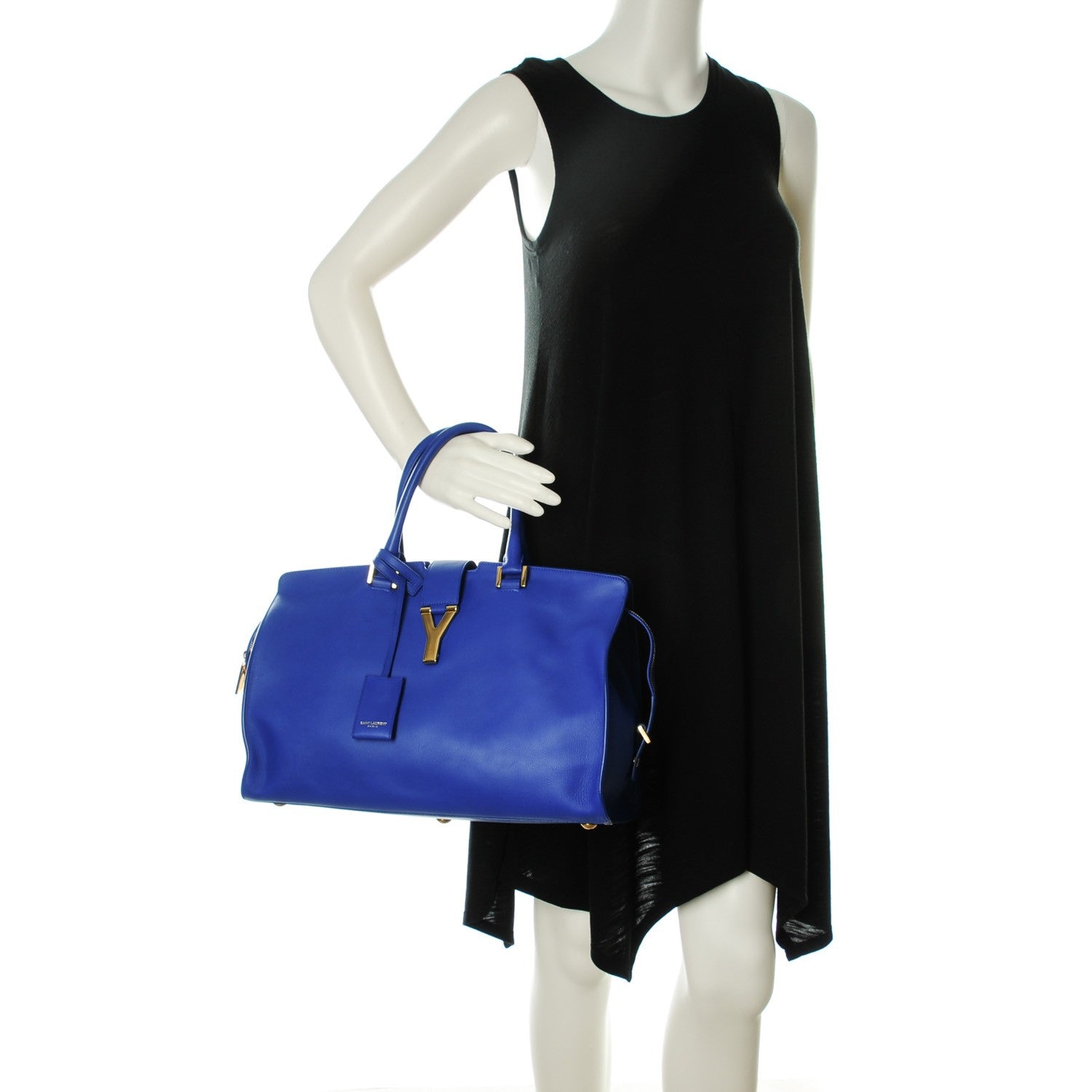 Saint Laurent Calfskin Medium Classic Y Cabas Blue Majorelle 2 of 7