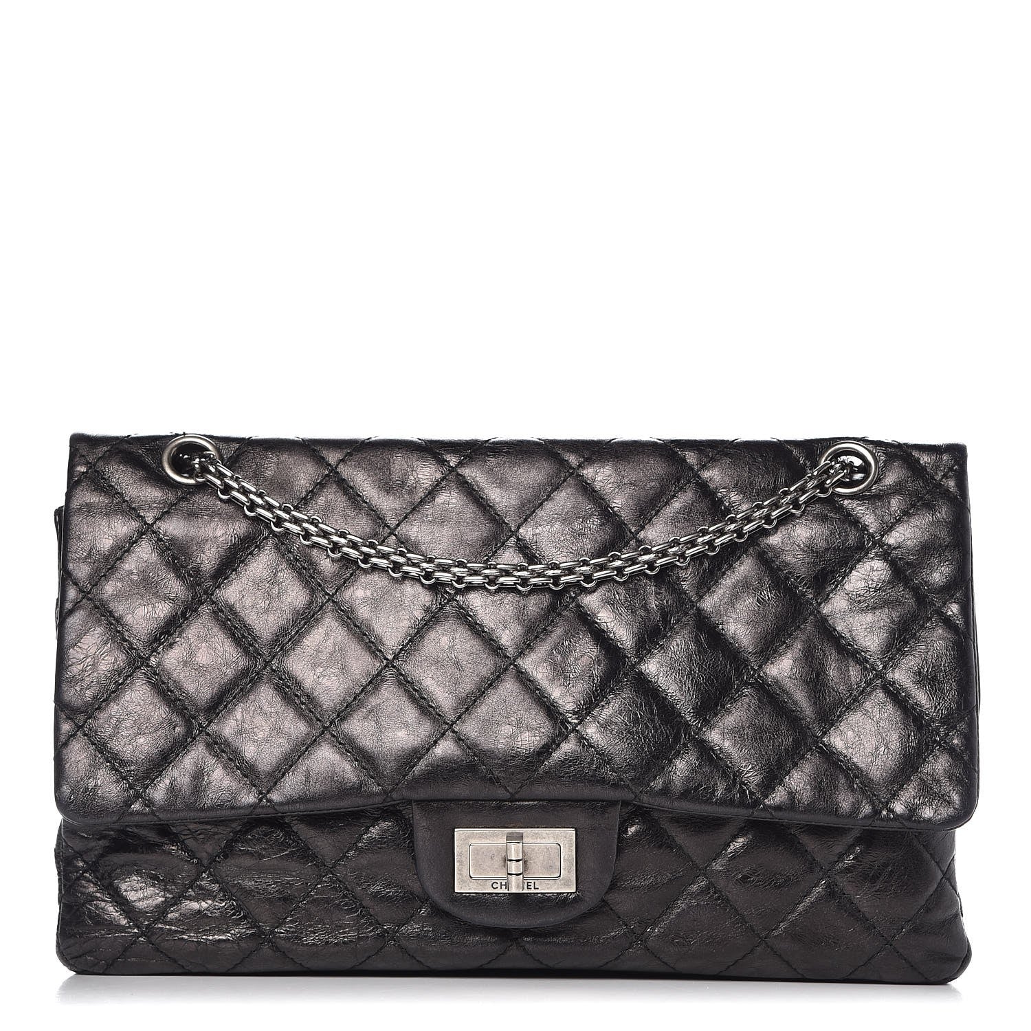 Chanel Metallic Aged Calfskin Quilted 2.55 Reissue 227 Flap Dark Silver 1 of 18