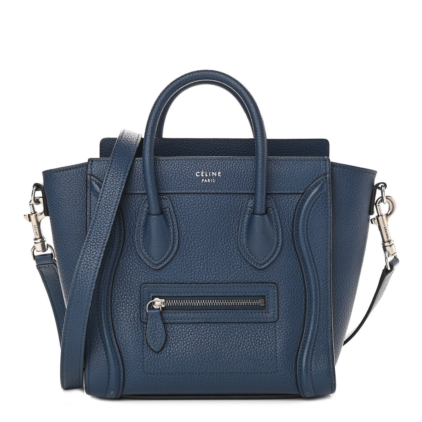 Drummed Calfskin Nano Luggage Indigo
