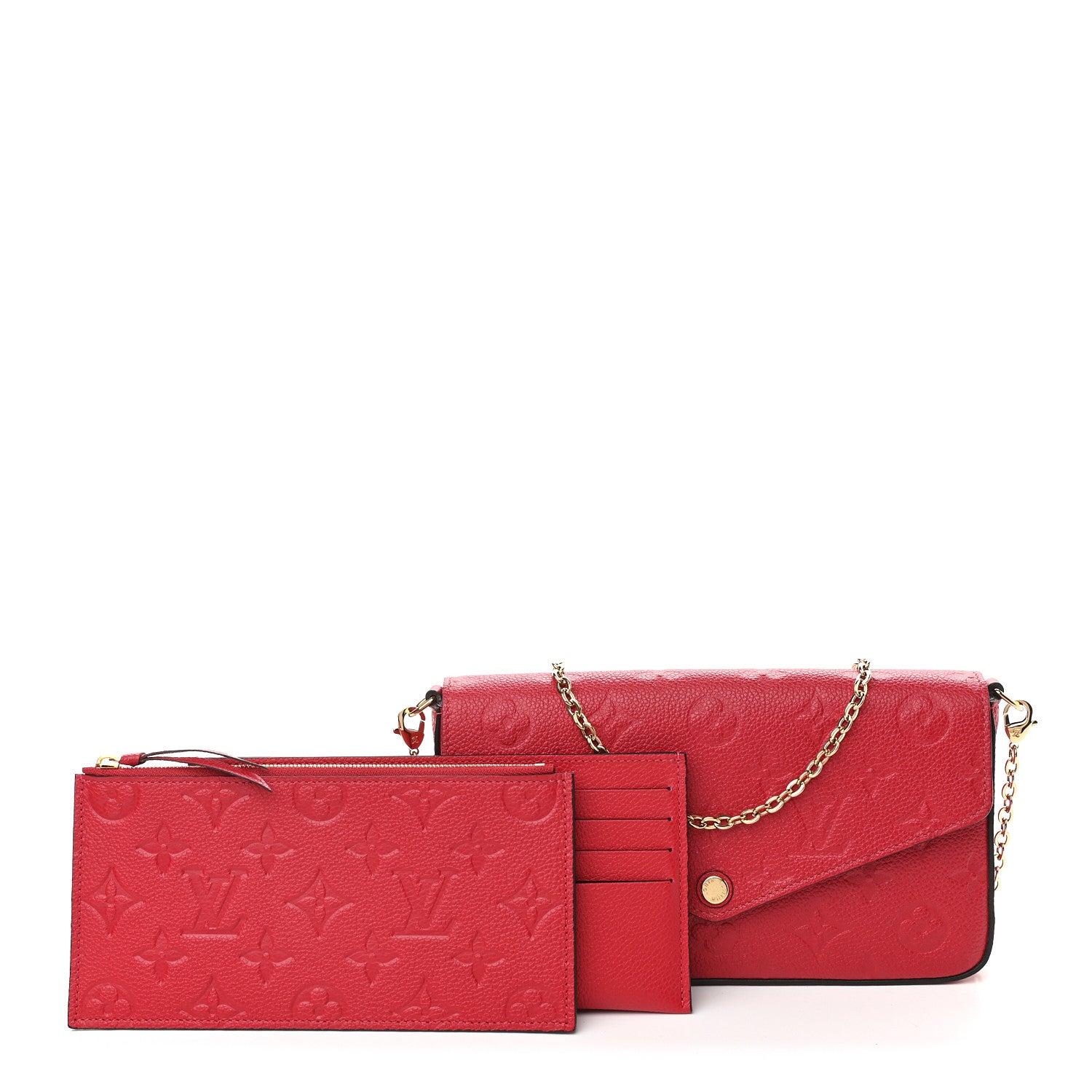 Louis Vuitton Empreinte Pochette Felicie Chain Wallet Scarlet 4 of 10