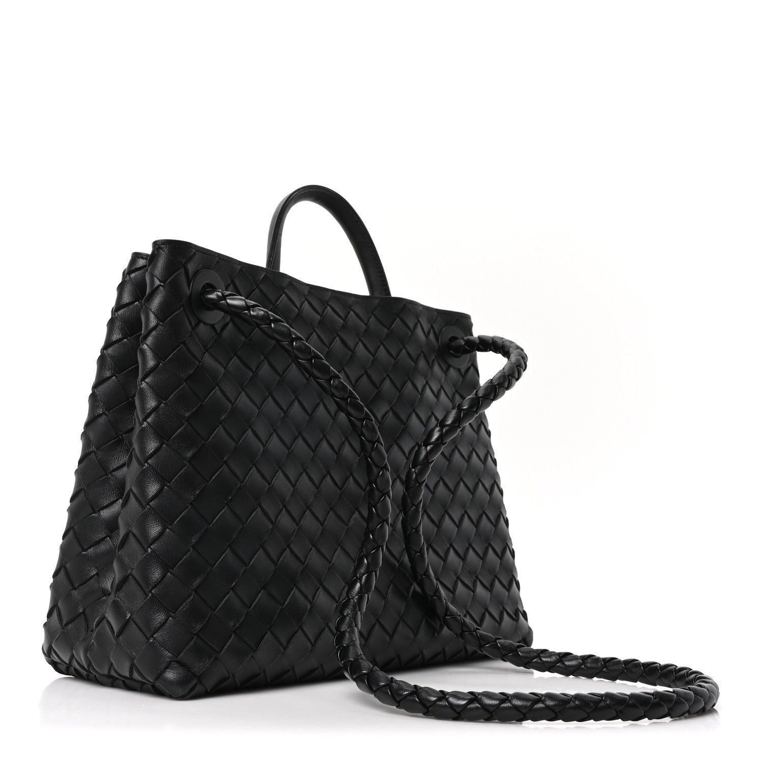 Bottega Veneta Nappa Intrecciato Medium Andiamo Shoulder Bag Black 3 of 9