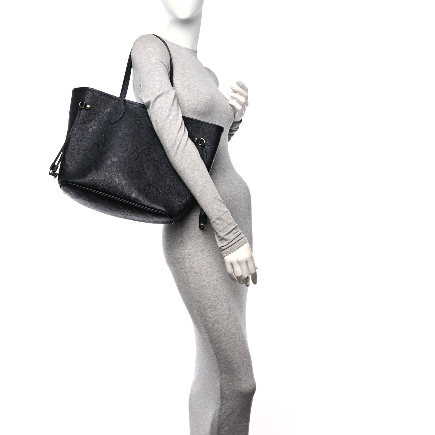 Louis Vuitton Empreinte Monogram Giant Neverfull MM Black 2 of 9