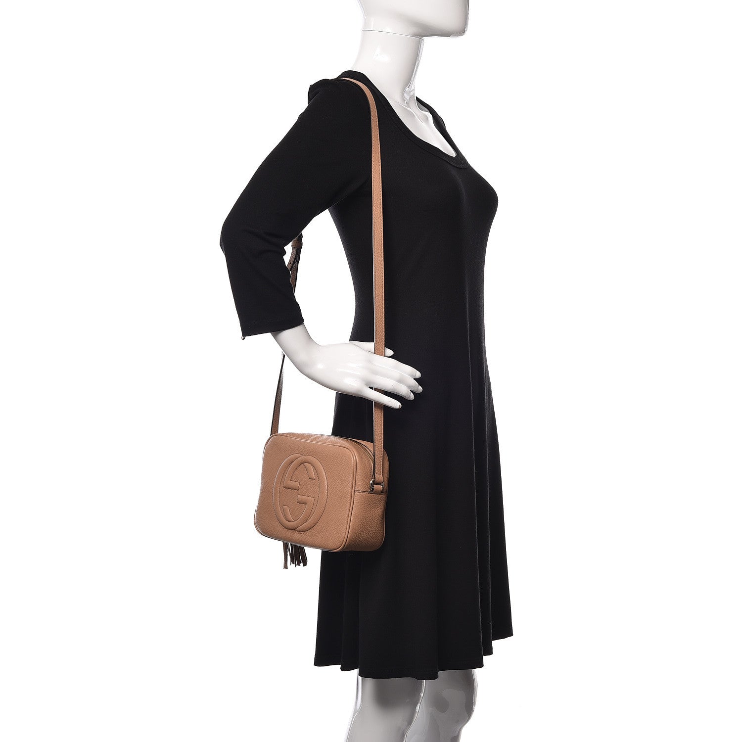Gucci Pebbled Calfskin Small Soho Disco Bag Camelia 2 of 9
