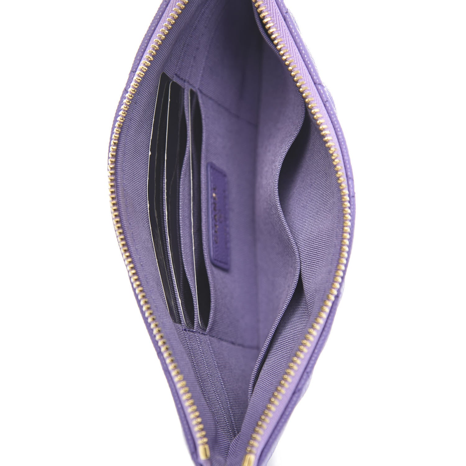 Chanel Caviar Quilted Small Zipped Pouch Purple 5 of 8