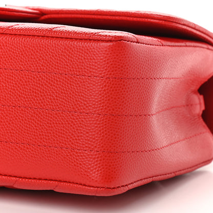 Chanel Caviar Chevron Quilted Mini Rectangular Flap Red 9 of 9
