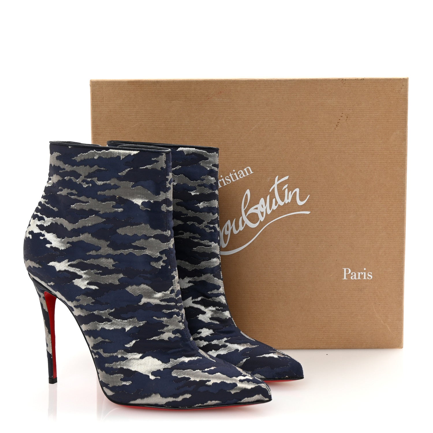 Christian Louboutin Jacquard Camouloubi So Kate Booty 100 Ankle Boots 39.5 Bavarios 9 of 9