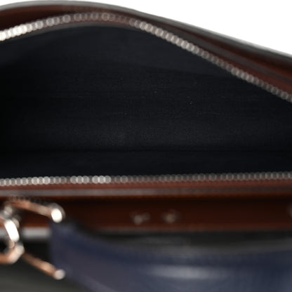 Fendi Cuoio Romano Vitello Cover Glazed Fabric Bi-Color FF 1974 Mini Peekaboo I SEE U Satchel Blue Dark Brown Tobacco Moro 5 of 10