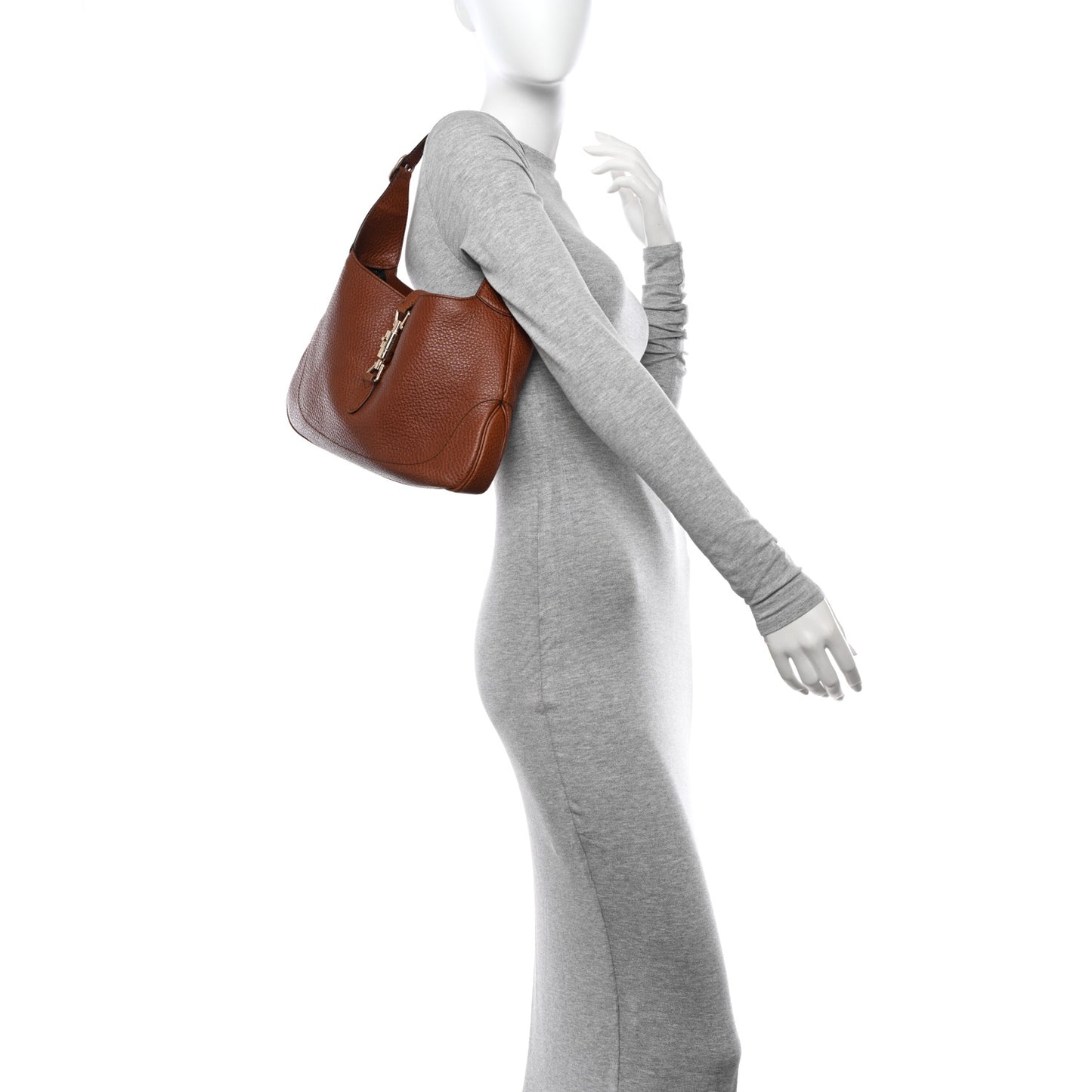 Soft Grained Calfskin Small Jackie O Hobo Brown