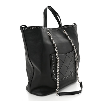 Chanel Grained Calfskin Large Coco Eyelets Shopping Tote Black 3 of 19