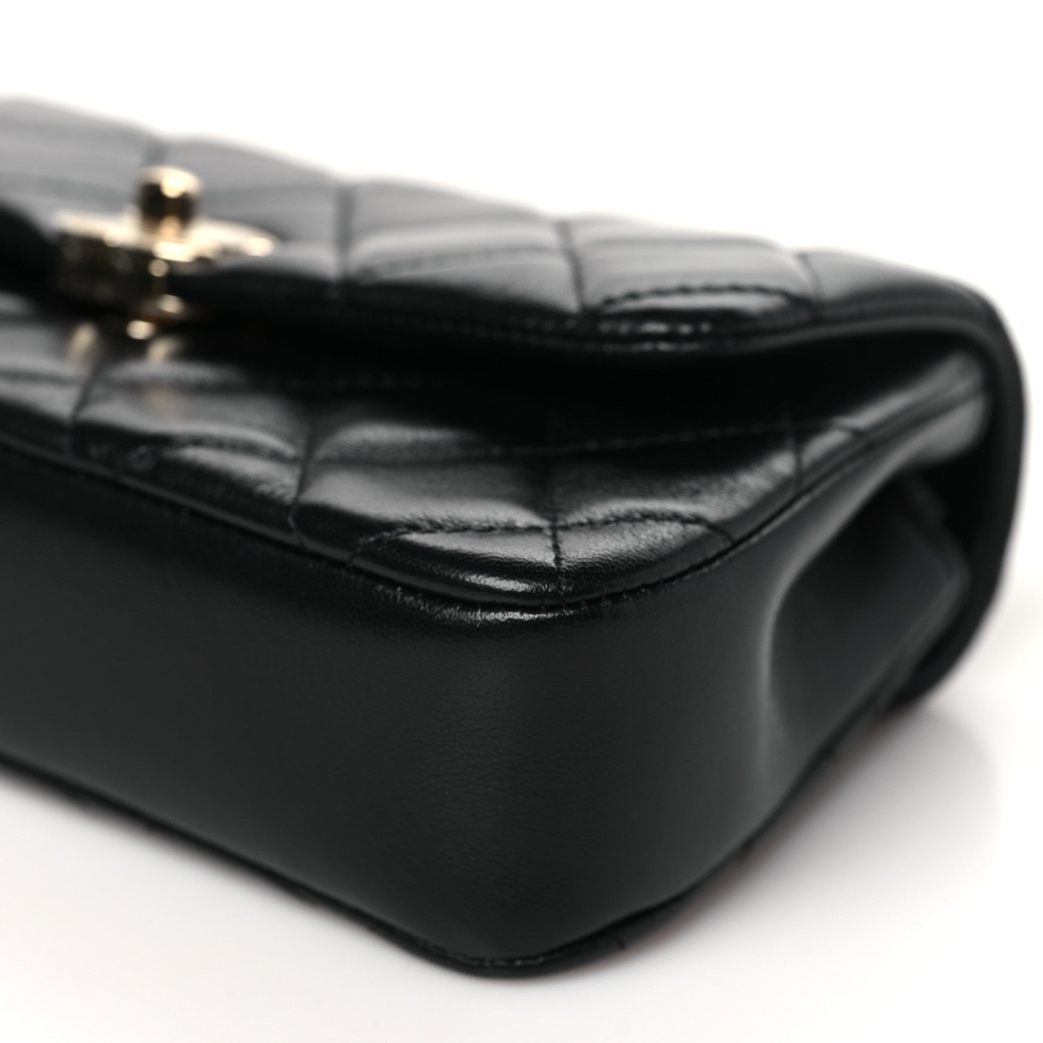 Chanel Lambskin Quilted Rectangular Clutch With Chain Black 10 of 11