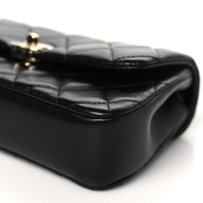 Chanel Lambskin Quilted Rectangular Clutch With Chain Black 10 of 11