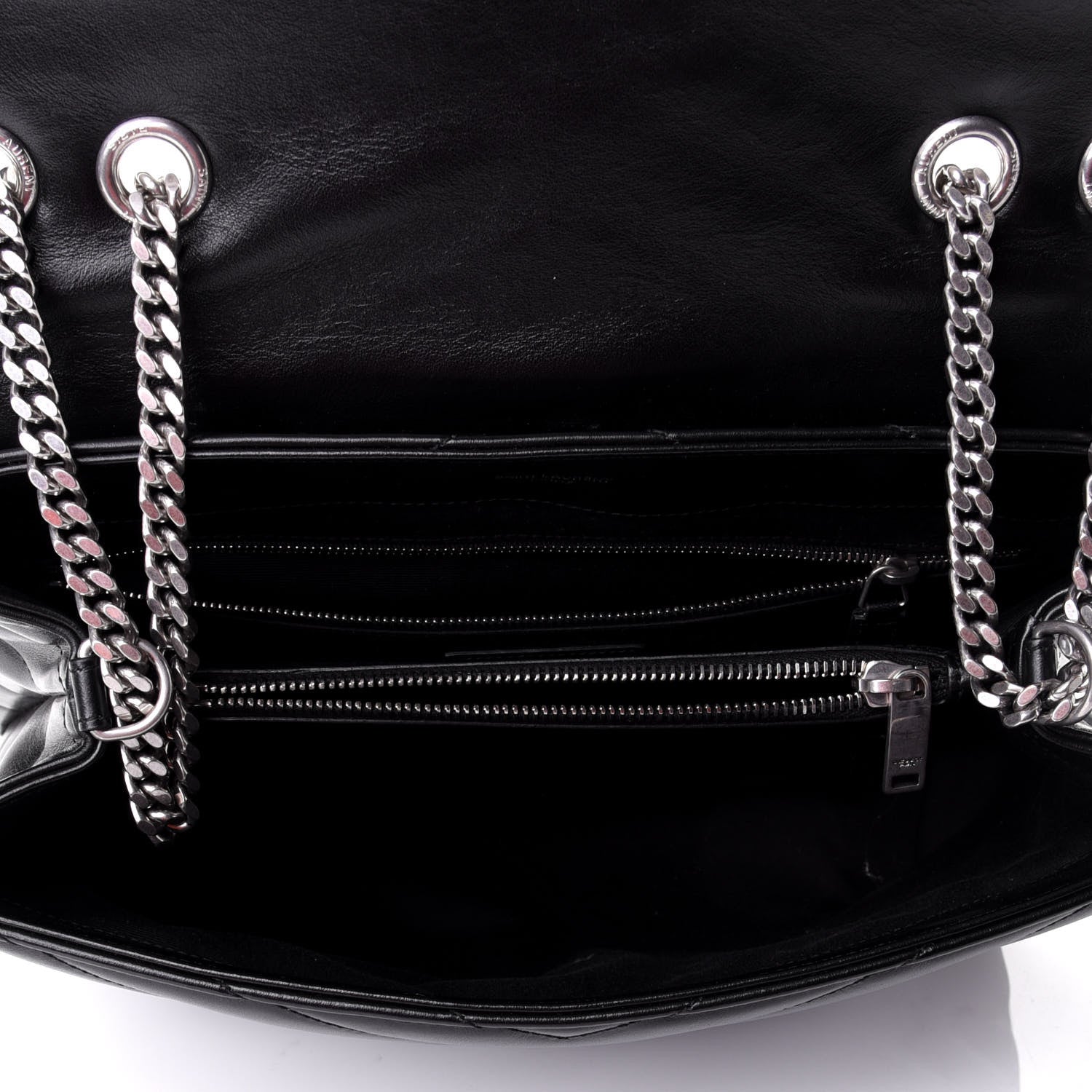 Saint Laurent Calfskin Y Quilted Monogram Medium Loulou Chain Satchel Black 5 of 11