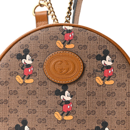 Gucci Mini Vintage GG Supreme Monogram Mickey Mouse Round Backpack Beige Vintage Sun Oil 8 of 10